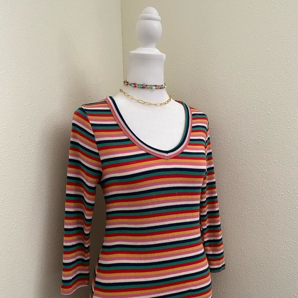 Sweet Claire Multi-Colored Striped Midi Dress - Picture 6 of 11